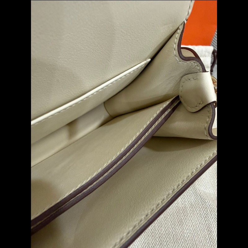 Hermes roulis mini豬鼻子奶油白金扣-20