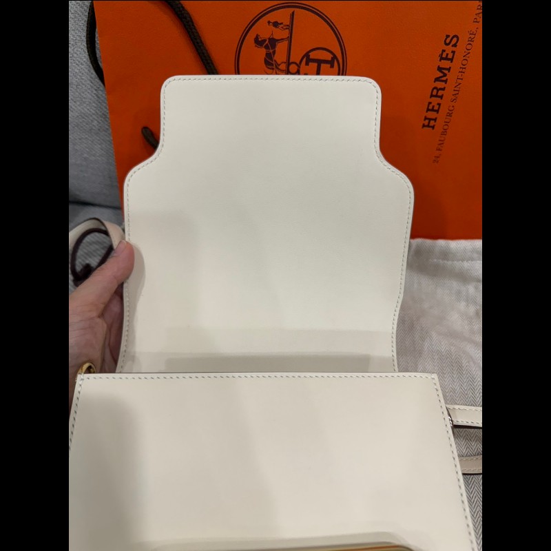 Hermes roulis mini豬鼻子奶油白金扣-22