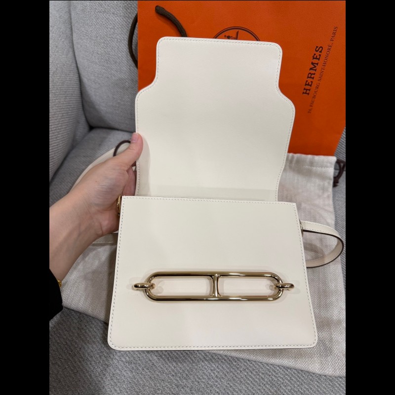 Hermes roulis mini豬鼻子奶油白金扣-23
