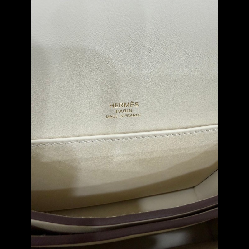 Hermes roulis mini豬鼻子奶油白金扣-24