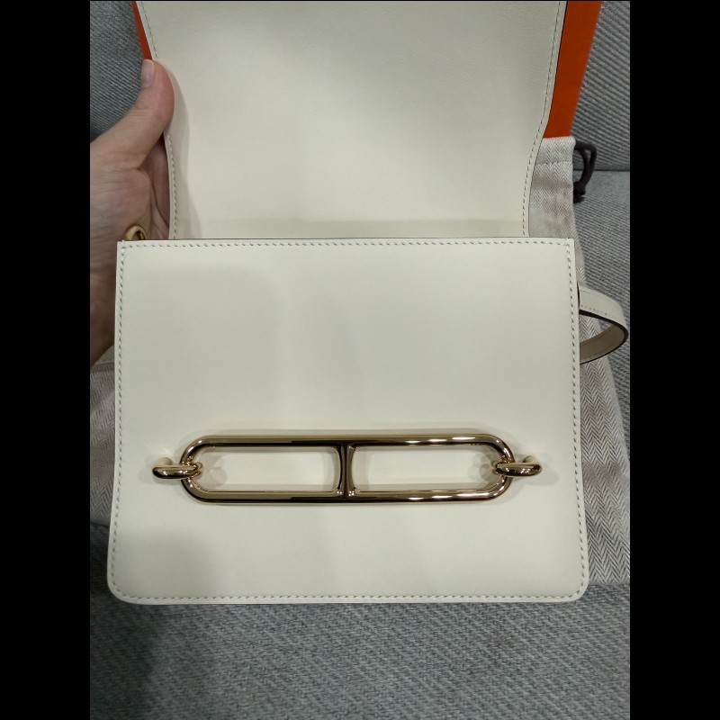 Hermes roulis mini豬鼻子奶油白金扣-25
