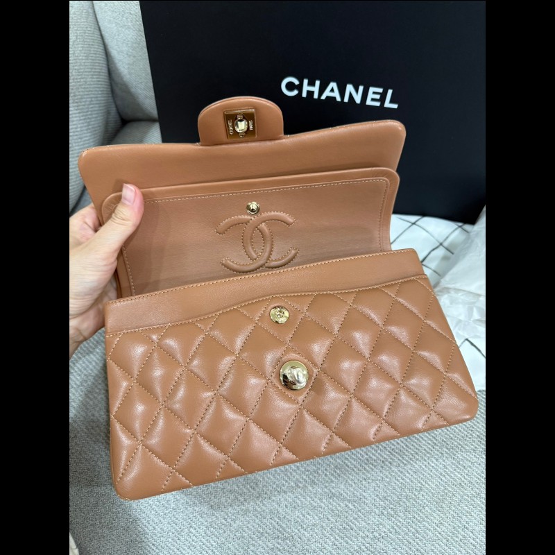 Chanel 經典Cf23焦糖金扣-3