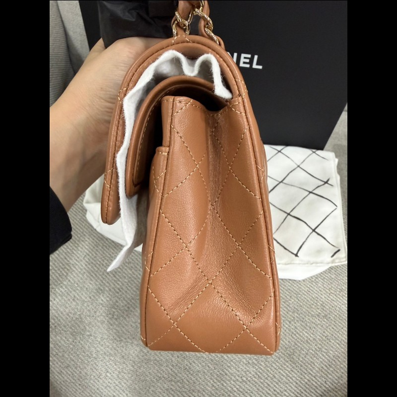 Chanel 經典Cf23焦糖金扣-9