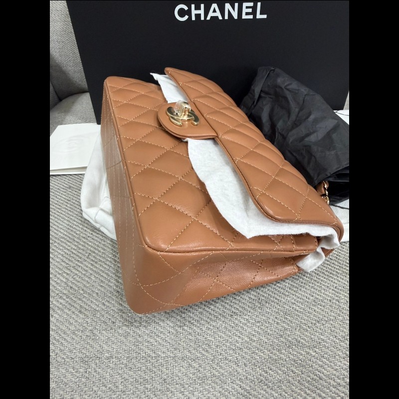 Chanel 經典Cf23焦糖金扣-10