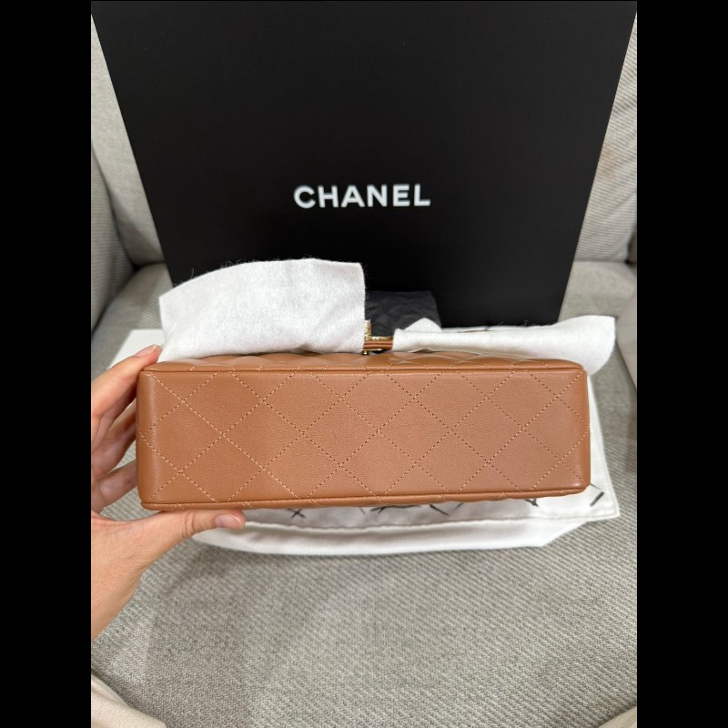 Chanel 經典Cf23焦糖金扣-14