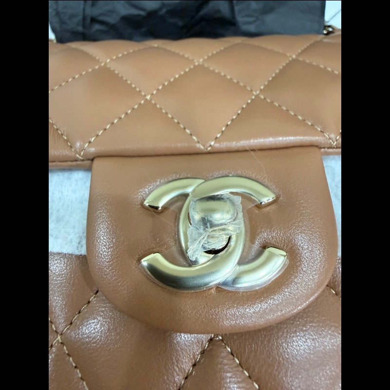 Chanel 經典Cf23焦糖金扣-16