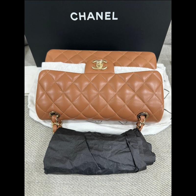 Chanel 經典Cf23焦糖金扣-19