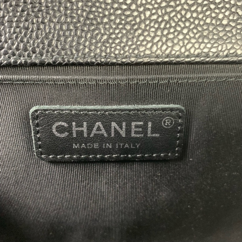 Chanel boy25荔枝皮黑銀-13