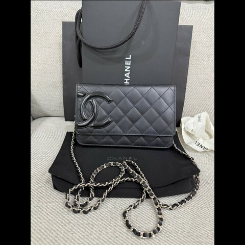 香奈兒經典 Woc 黑色銀鏈