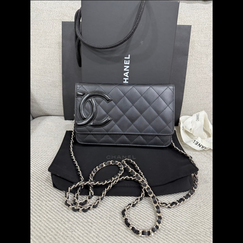 香奈兒經典 Woc 黑色銀鏈-0