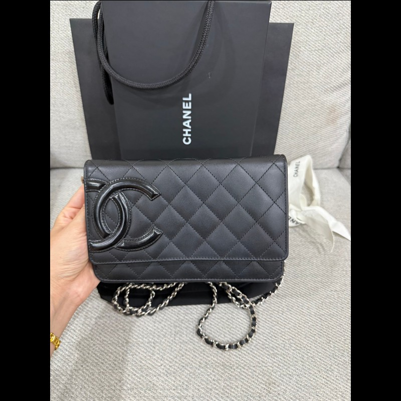香奈兒經典 Woc 黑色銀鏈-1