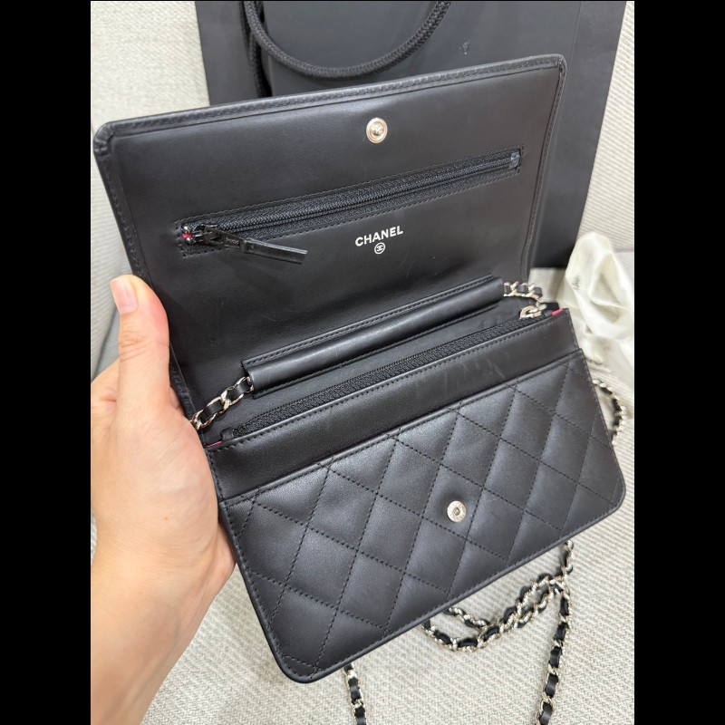 香奈兒經典 Woc 黑色銀鏈-3