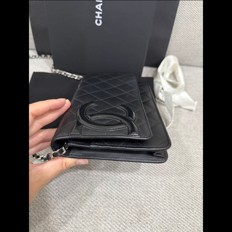 香奈兒經典 Woc 黑色銀鏈-8