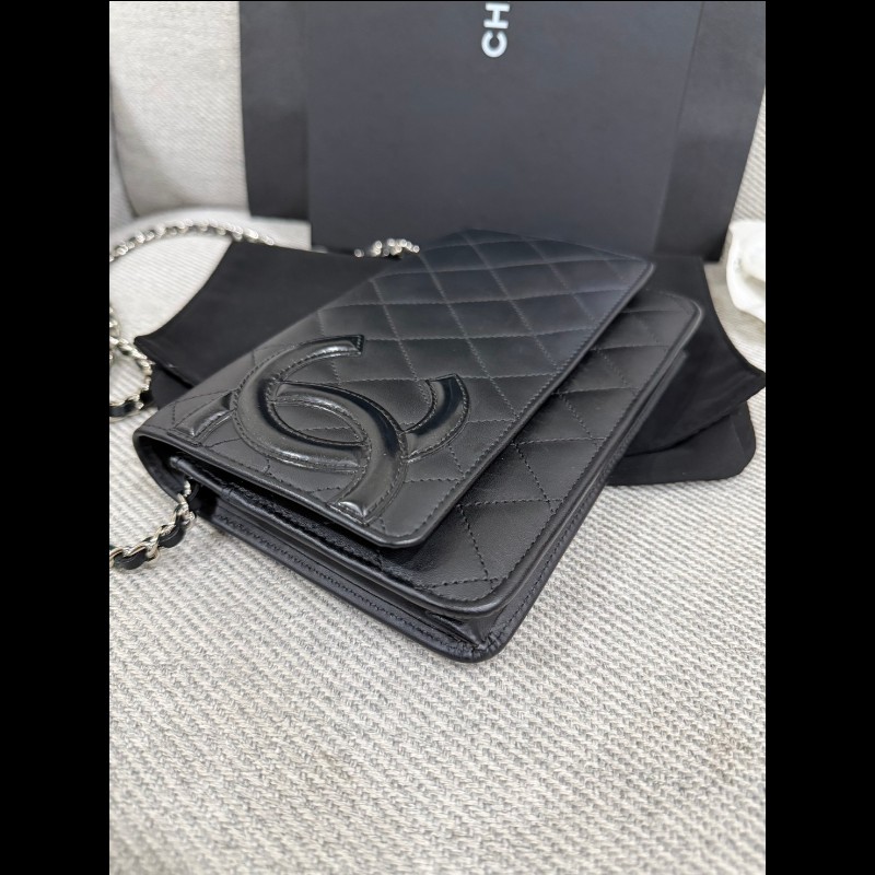 香奈兒經典 Woc 黑色銀鏈-9