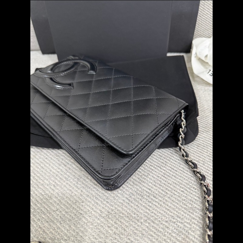 香奈兒經典 Woc 黑色銀鏈-10