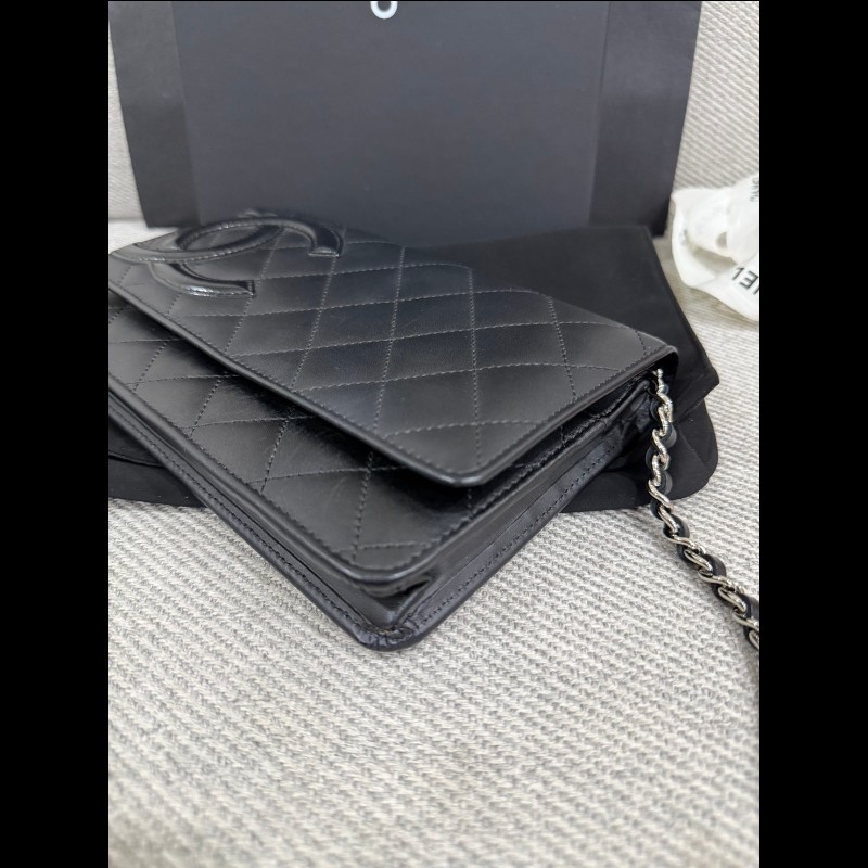 香奈兒經典 Woc 黑色銀鏈-11