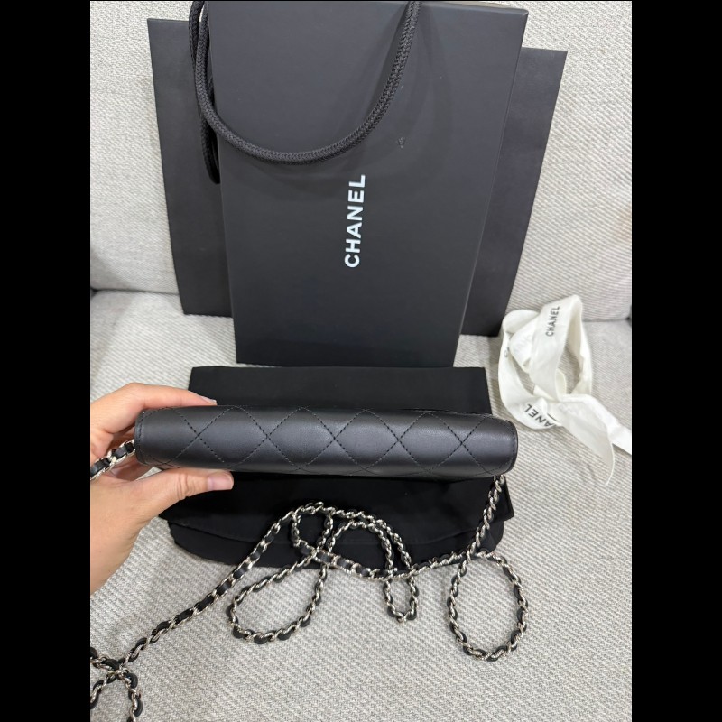香奈兒經典 Woc 黑色銀鏈-12