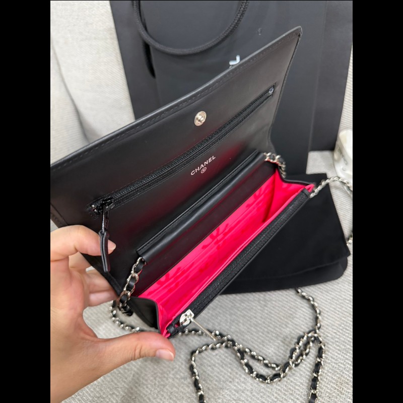 香奈兒經典 Woc 黑色銀鏈-14