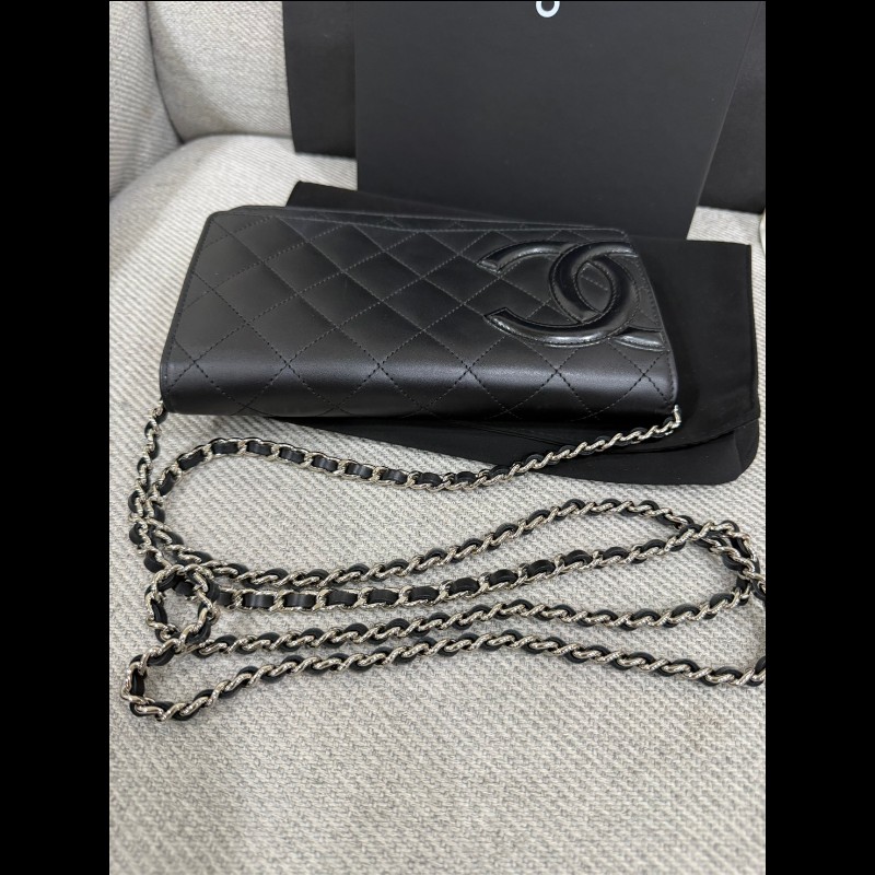 香奈兒經典 Woc 黑色銀鏈-18