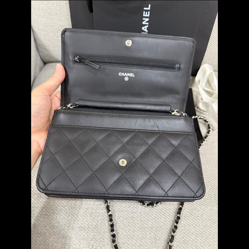 香奈兒經典 Woc 黑色銀鏈-19