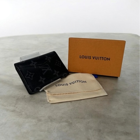 LOUIS VUITTON LV M61696 黑原花卡夾