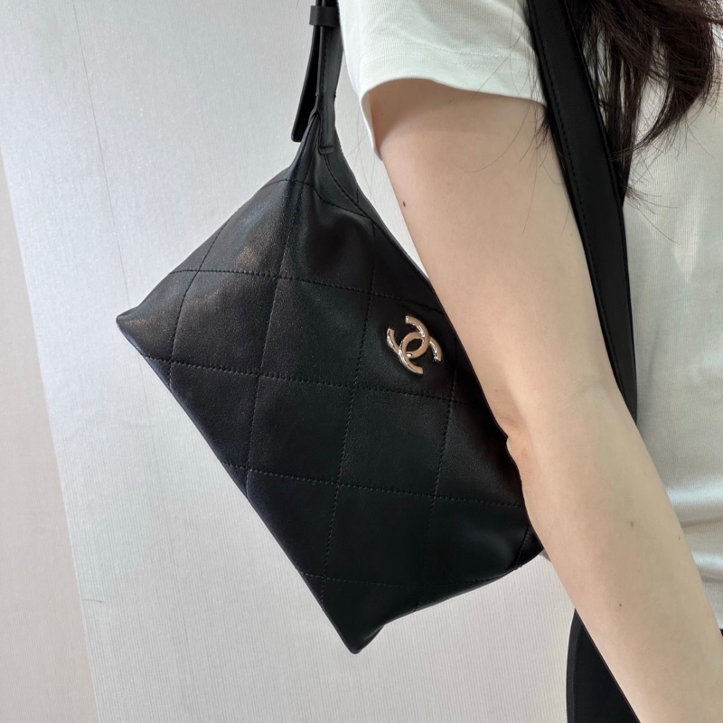 Chanel  26P Hobo黑色菱格紋腋下包 small size小號-5