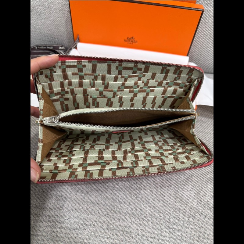 hermes silk in拉鏈長夾-1