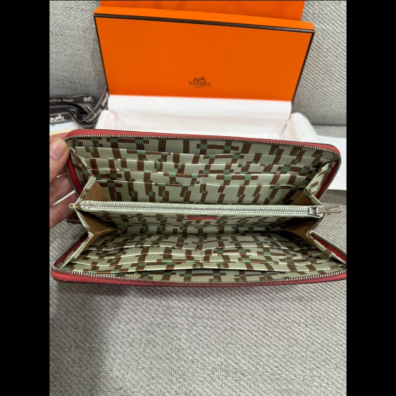 hermes silk in拉鏈長夾-14