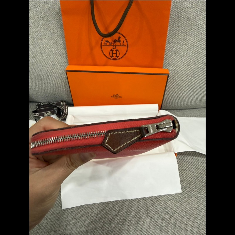 hermes silk in拉鏈長夾-17