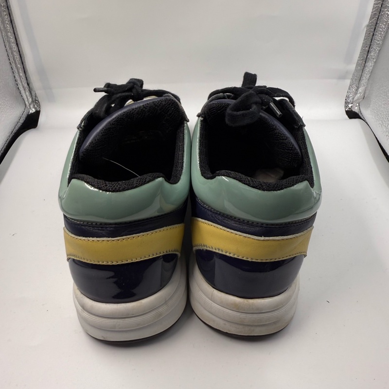 Chanel 香奈兒 運動休閒鞋 黑白綠拼色 38碼 拼皮材質 雙C標誌 🈚附件-4