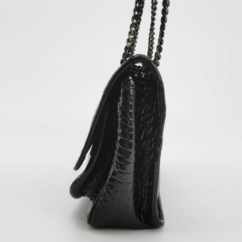 Saint Laurent Niki小號漆皮鱷魚紋YSL標誌肩包-2