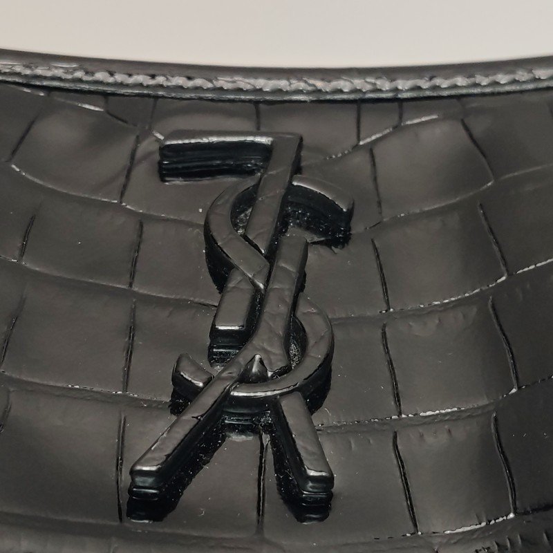 Saint Laurent Niki小號漆皮鱷魚紋YSL標誌肩包-16