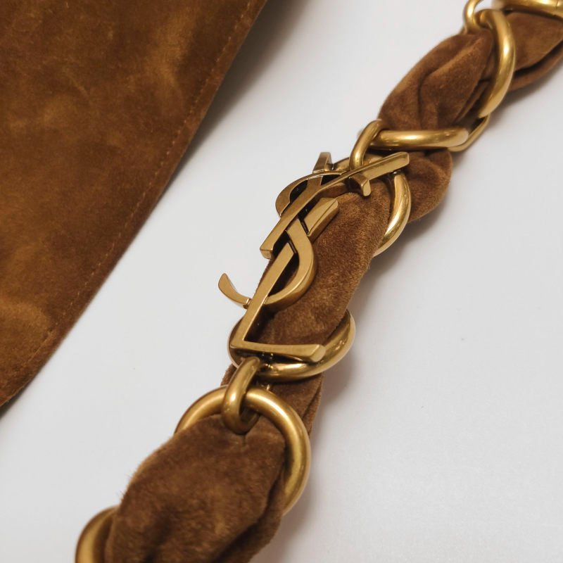 Saint Laurent Amalia牛皮純色YSL標誌子母包單肩包-10