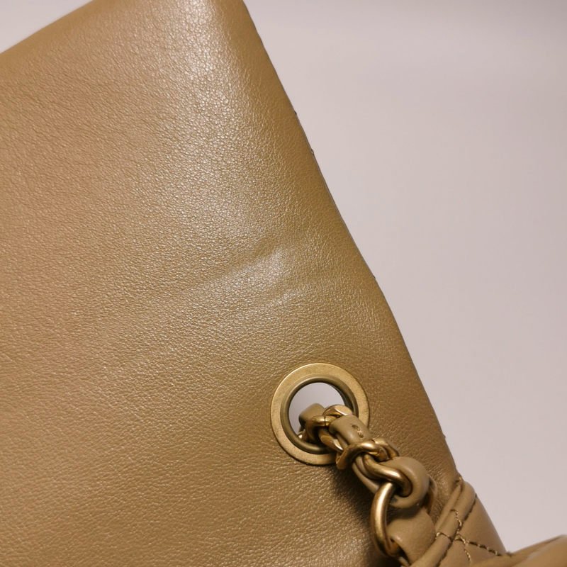 Chanel Classic Flap 季節限定款大mini羊皮金球雙C扣皮穿鏈斜挎包單肩包-17