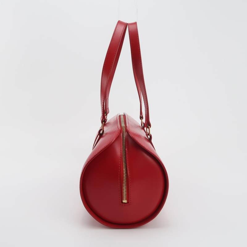 Louis Vuitton (LV) Jasmine牛皮純色水波紋雙向拉鍊中古波士頓包單肩包-2