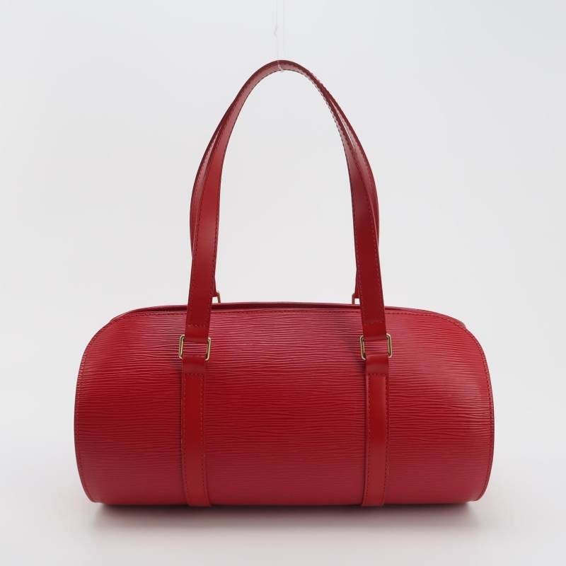 Louis Vuitton (LV) Jasmine牛皮純色水波紋雙向拉鍊中古波士頓包單肩包-4