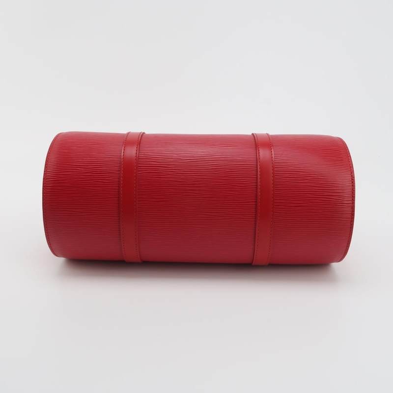 Louis Vuitton (LV) Jasmine牛皮純色水波紋雙向拉鍊中古波士頓包單肩包-5