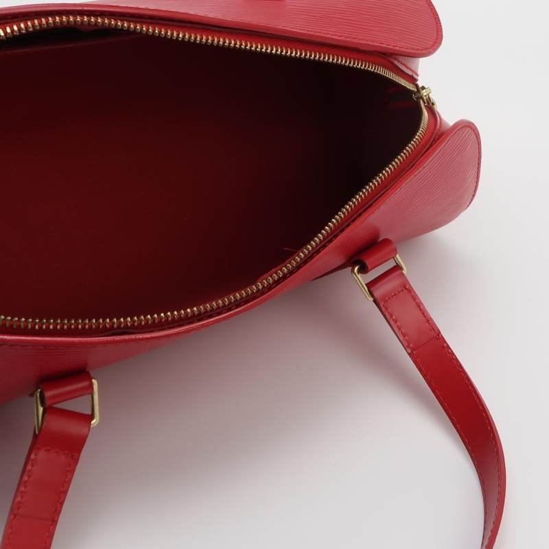 Louis Vuitton (LV) Jasmine牛皮純色水波紋雙向拉鍊中古波士頓包單肩包-6