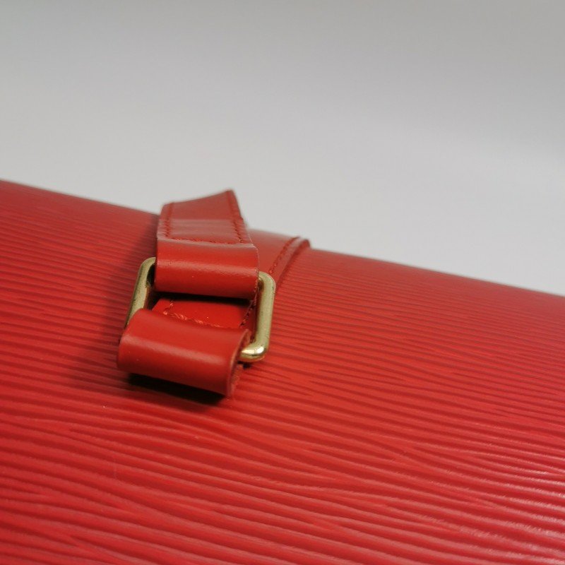 Louis Vuitton (LV) Jasmine牛皮純色水波紋雙向拉鍊中古波士頓包單肩包-11