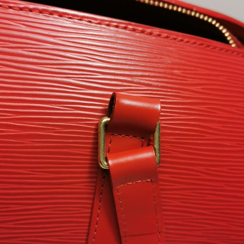 Louis Vuitton (LV) Jasmine牛皮純色水波紋雙向拉鍊中古波士頓包單肩包-12