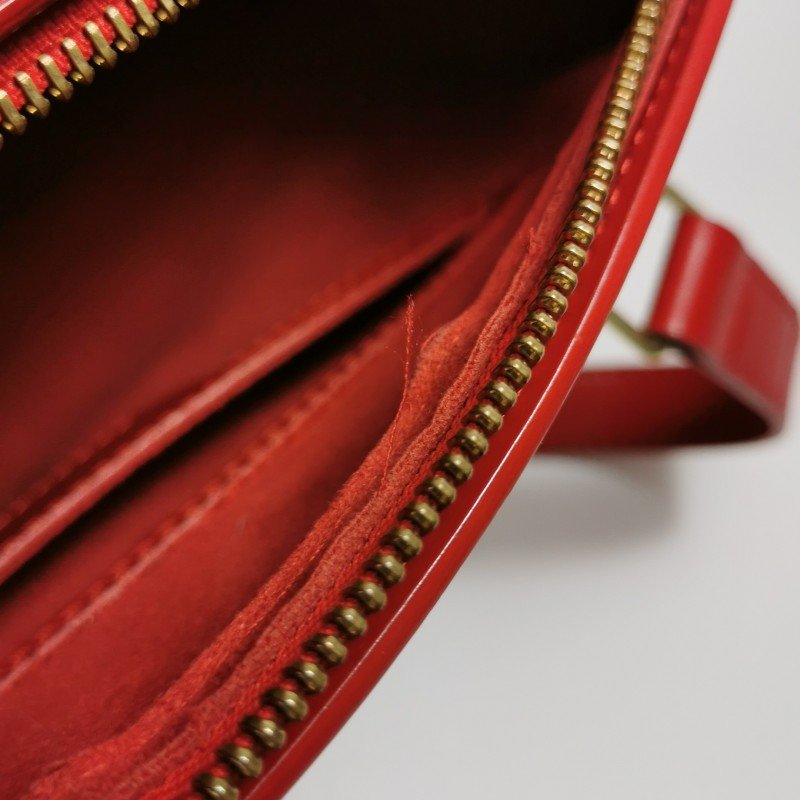 Louis Vuitton (LV) Jasmine牛皮純色水波紋雙向拉鍊中古波士頓包單肩包-13