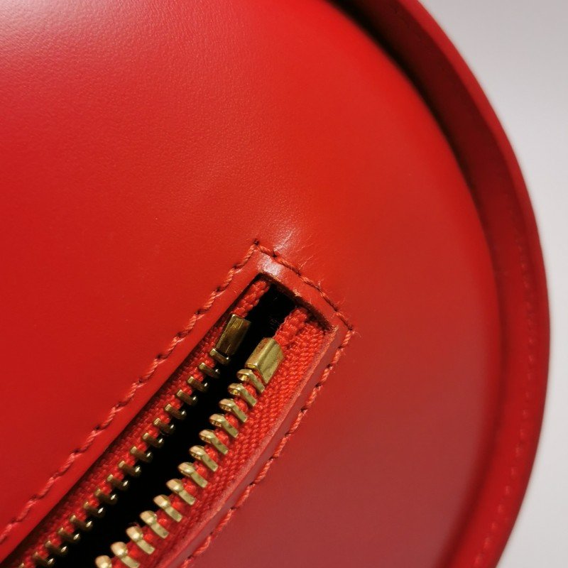 Louis Vuitton (LV) Jasmine牛皮純色水波紋雙向拉鍊中古波士頓包單肩包-17