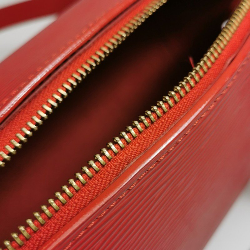 Louis Vuitton (LV) Jasmine牛皮純色水波紋雙向拉鍊中古波士頓包單肩包-22