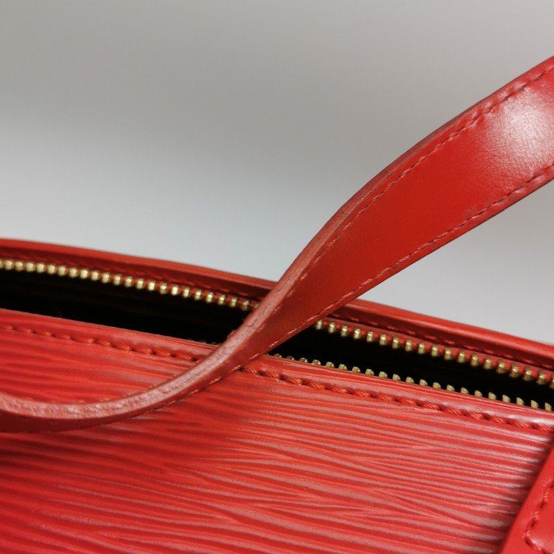 Louis Vuitton (LV) Jasmine牛皮純色水波紋雙向拉鍊中古波士頓包單肩包-27