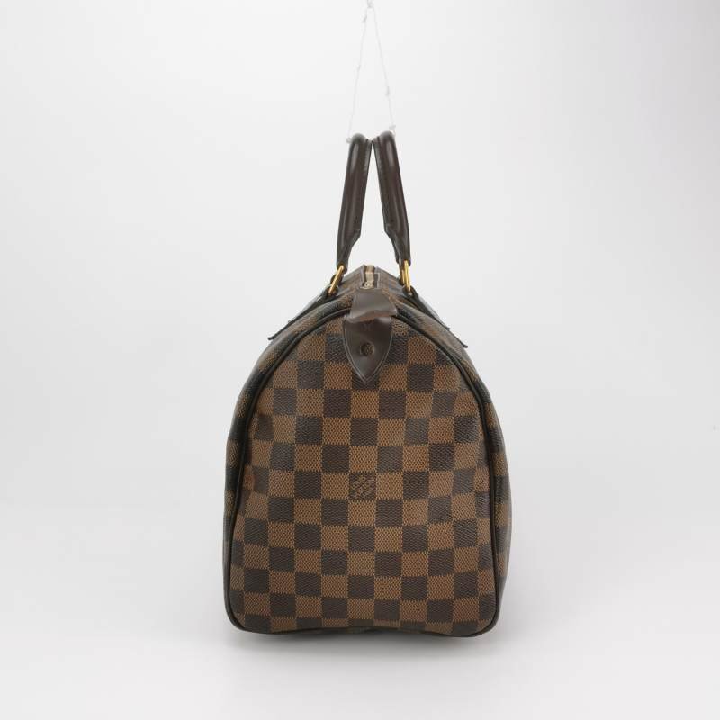 Louis Vuitton (LV) Speedy30牛皮棋盤格波士頓包手提包-2