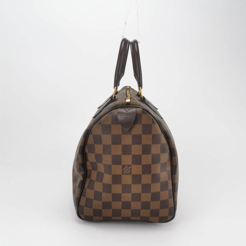 Louis Vuitton (LV) Speedy30牛皮棋盤格波士頓包手提包-3