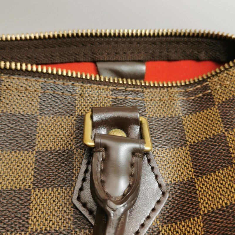 Louis Vuitton (LV) Speedy30牛皮棋盤格波士頓包手提包-11