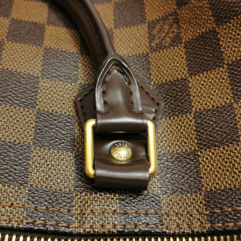 Louis Vuitton (LV) Speedy30牛皮棋盤格波士頓包手提包-12