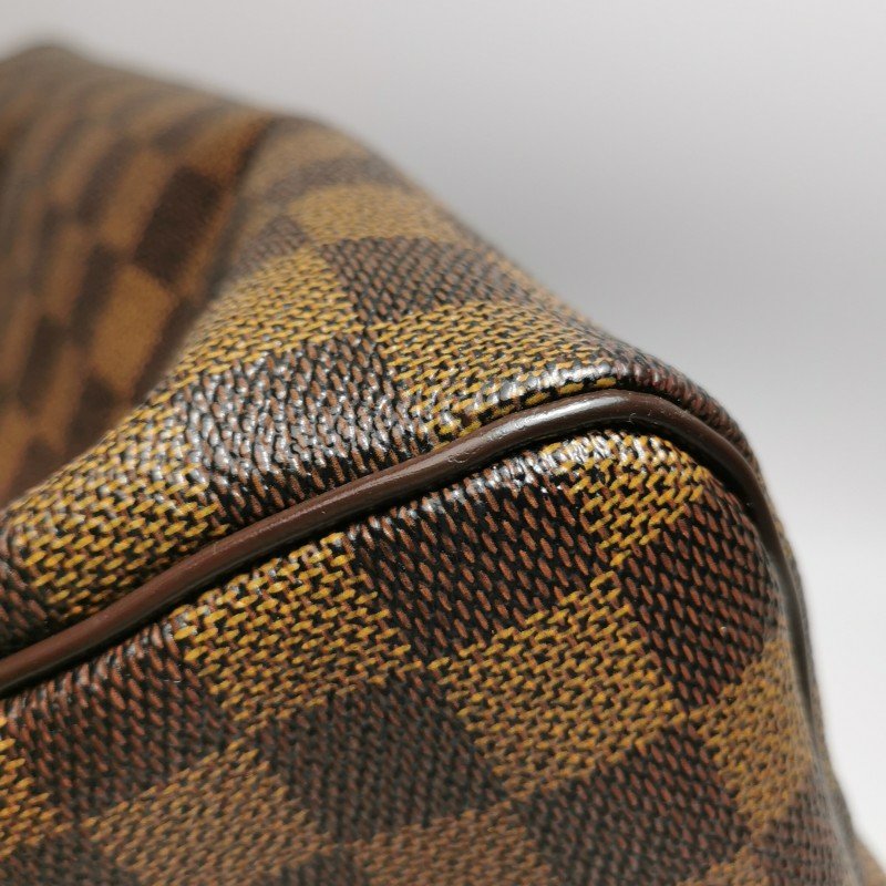 Louis Vuitton (LV) Speedy30牛皮棋盤格波士頓包手提包-13