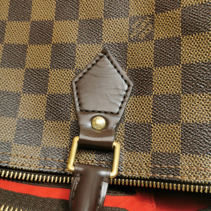 Louis Vuitton (LV) Speedy30牛皮棋盤格波士頓包手提包-23
